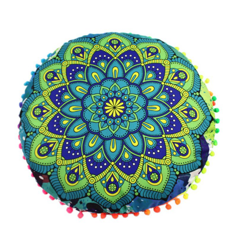 Bohemian Round Mandala Pillowcase Floor Meditation Cushion Cover Case